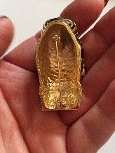 Thumbnail: Vintage High-End Black Enamel Panther Head Brooch