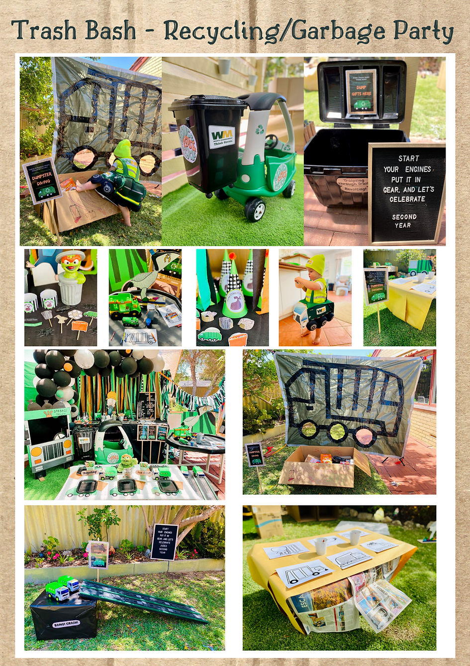 Trash Bash Recycling Garbage Truck Birthday Party