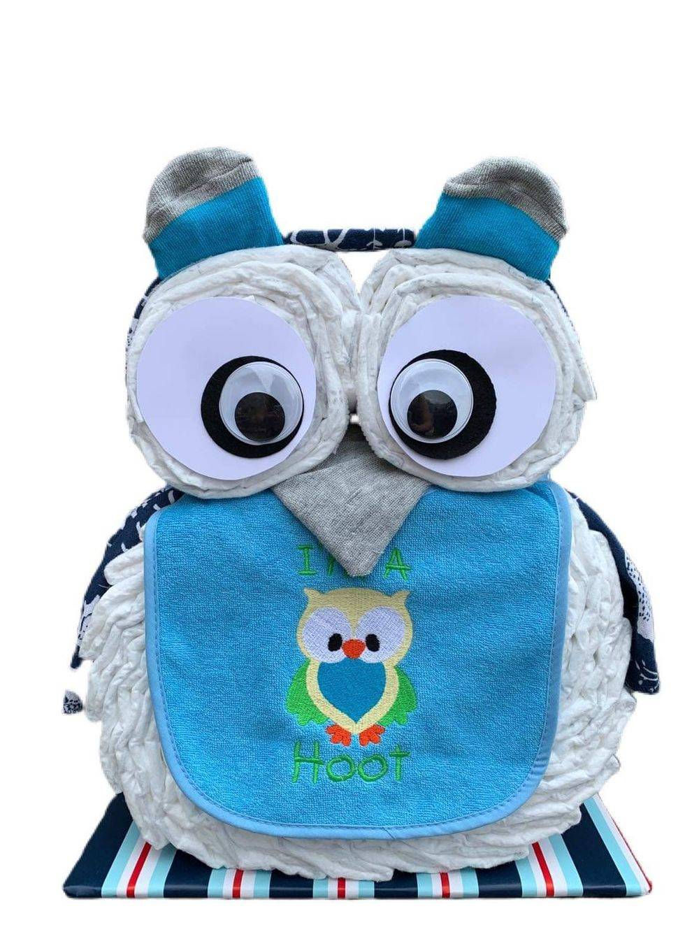 Boy Owl Diaper Cake