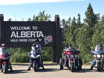 Motorcycle Tour Group at Alberta, Canada.