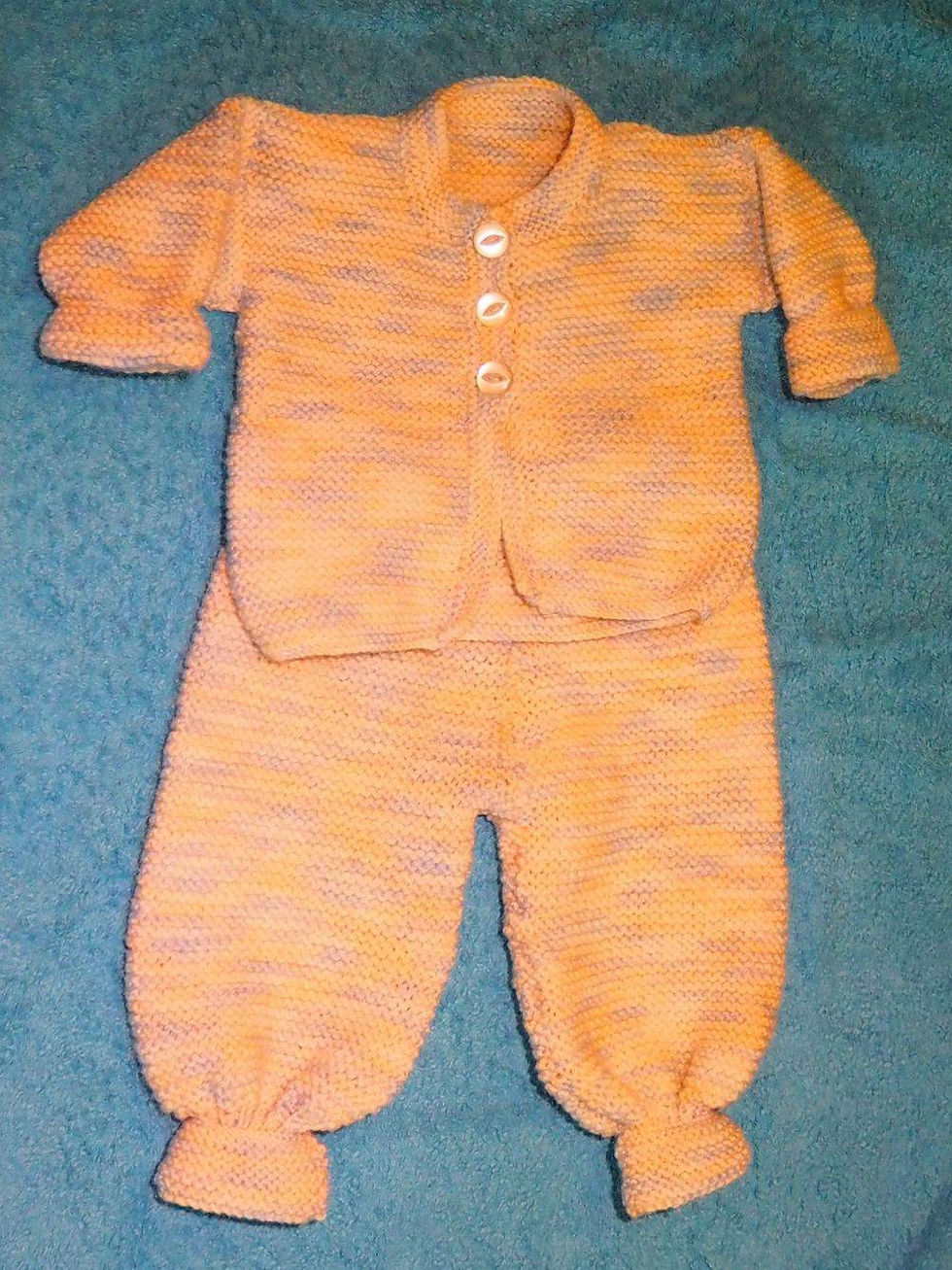handmade baby boy knitted outfit jacket pants