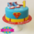 Custom Superman Sugar Shoe First Birthday Cake Milwaukee