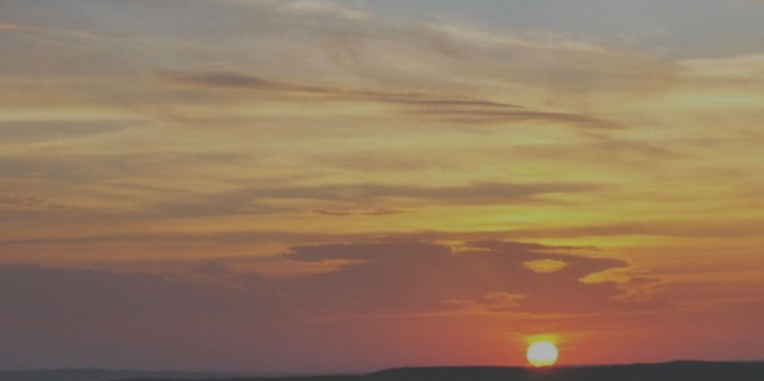 sunset over the plain