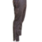 CE695 Pantalon cuir Chasse Elégance Ebène coutures oranges