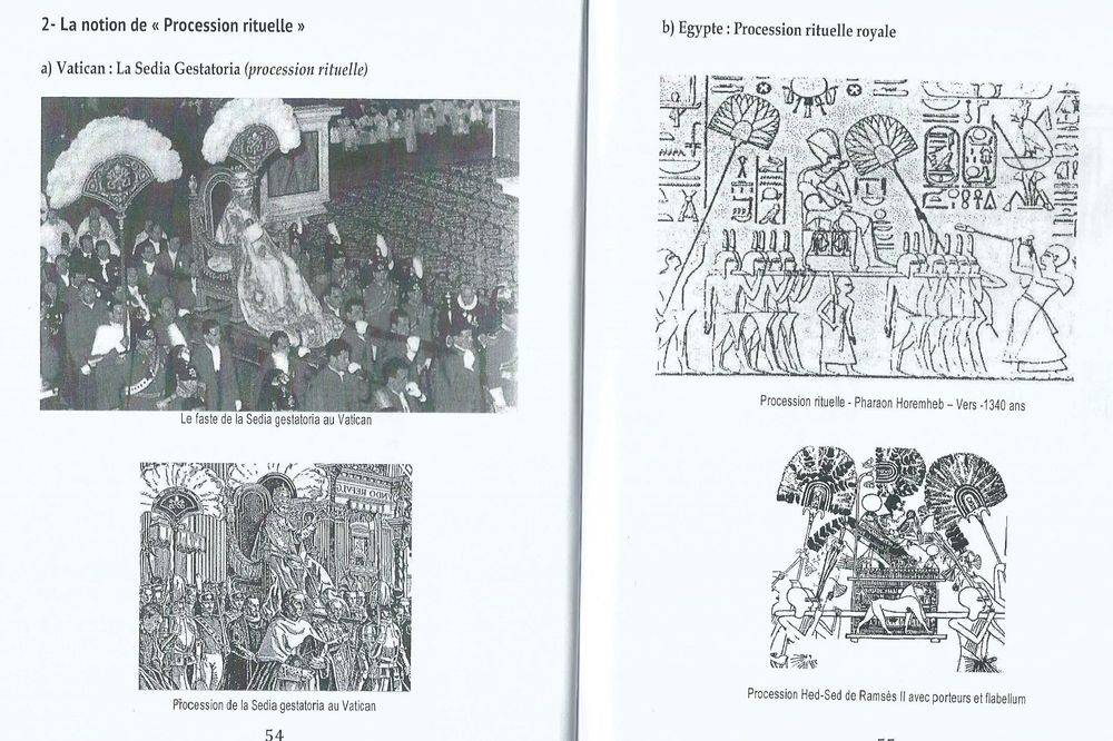 procession rituelle : Copie à gche, Original à drte