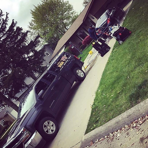 JCM detailing truck at customers home.