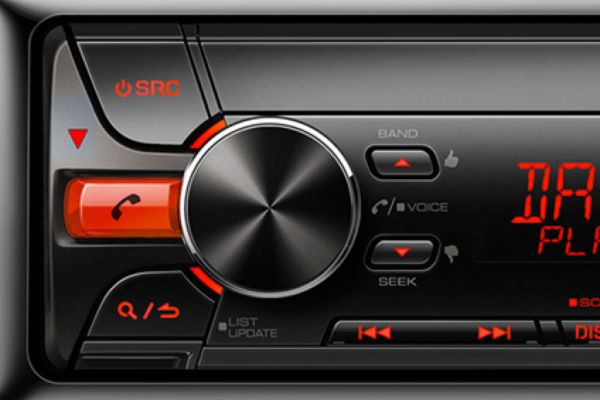 Thumbnail: Kenwood KDC-BT48DAB Bluetooth car stereo with DAB radio built in, Front AUX/USB 