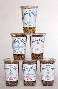 Nuts tea and fruit baskets