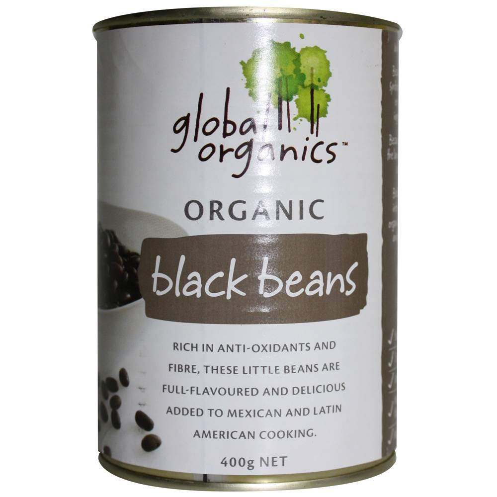 Global Organics Black Beans 400gm(ACO)