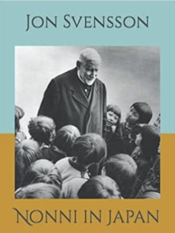 The Jesuit Jon Svensson walking admist Japanese children