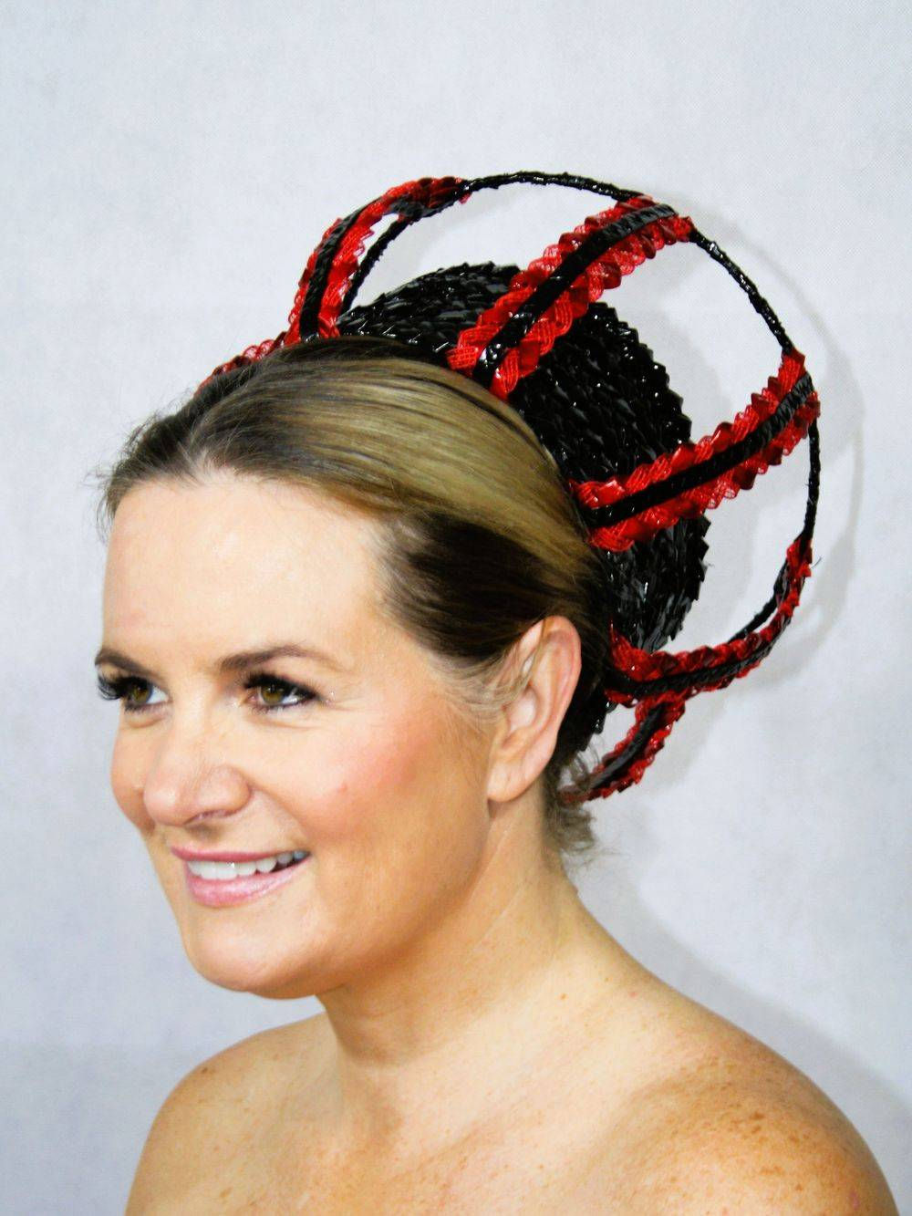 Black & Red Braid Vintage Style Headpiece