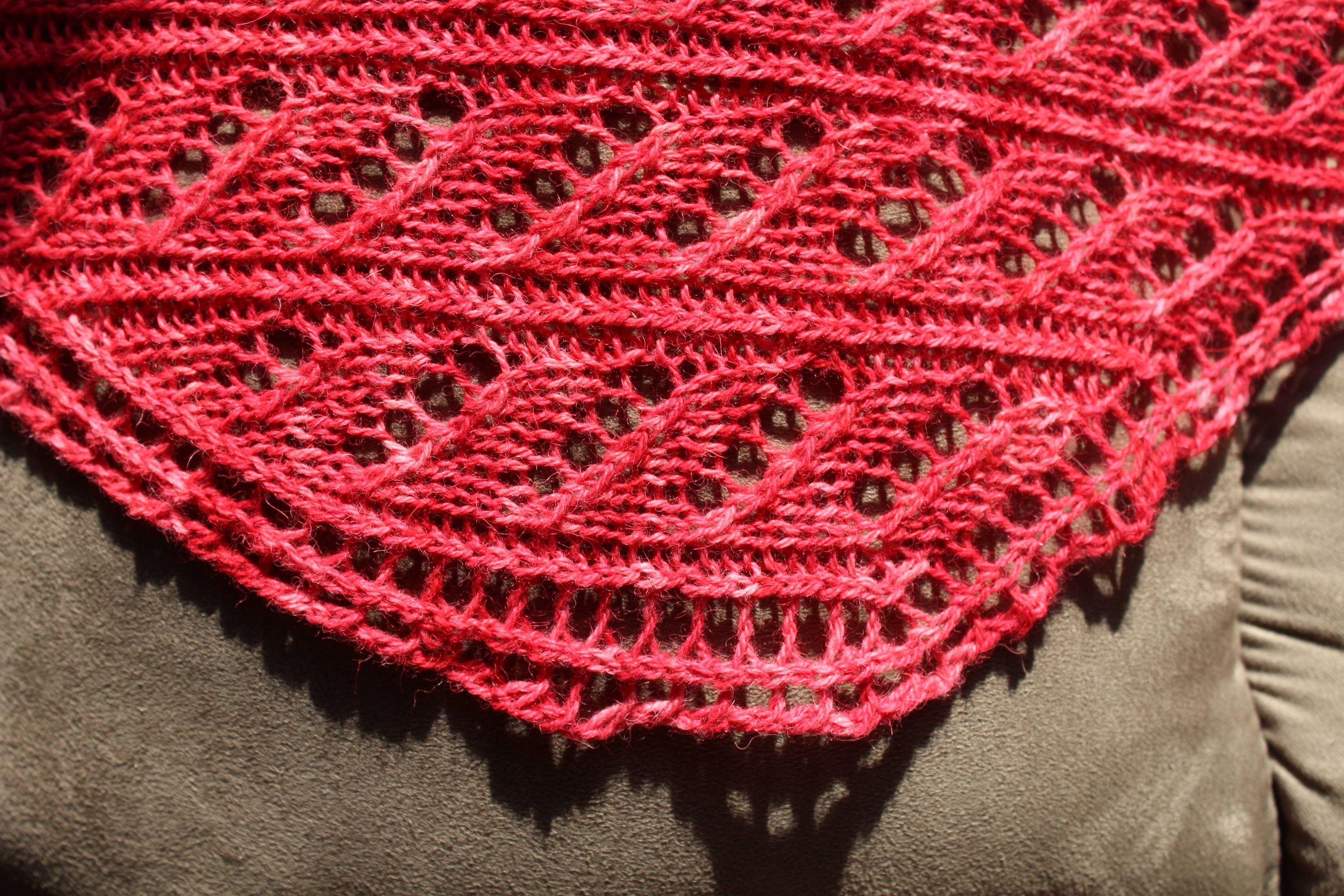 Strawberry Ripple Lace Shawl