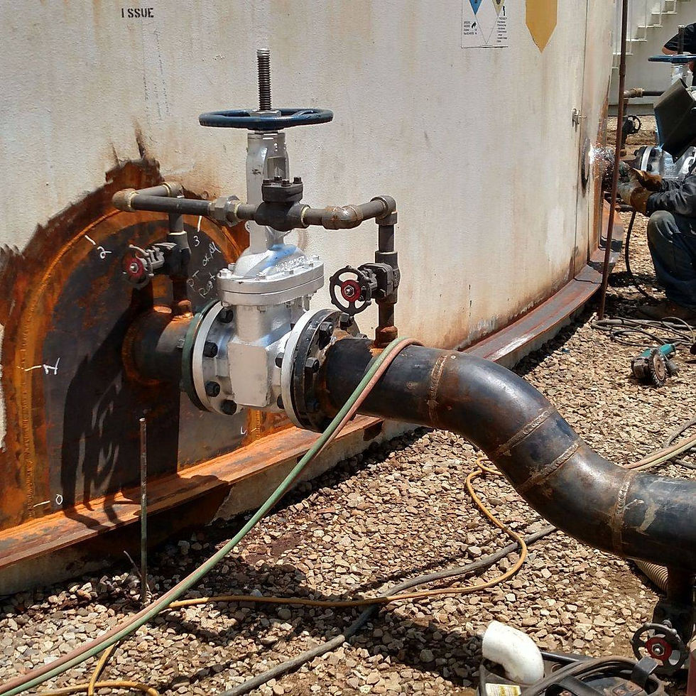 API 650 Welded steel storage tank piping: Pressure relief and piping to existing flange