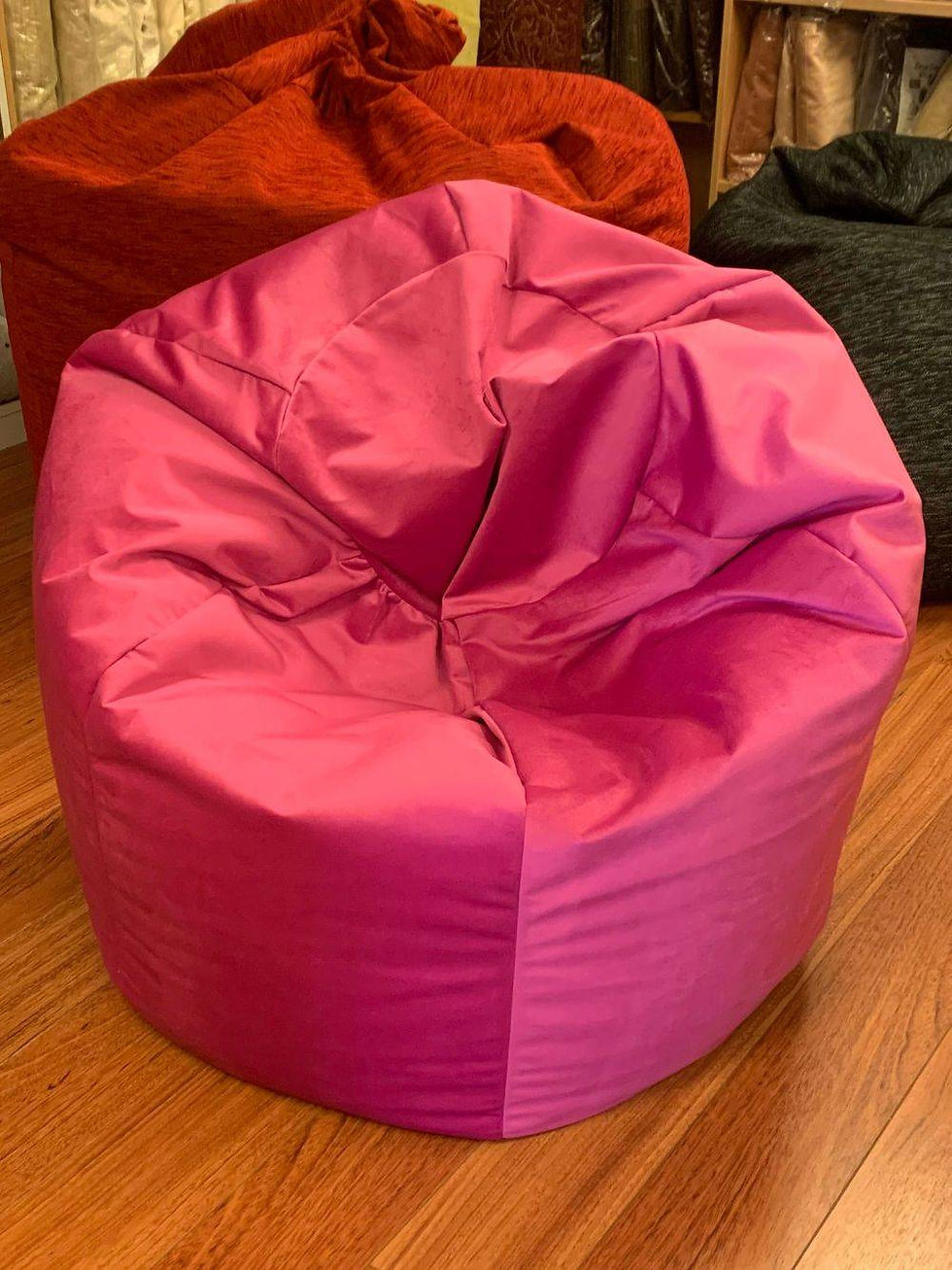 large beanbag DELUX Athena velvet  cover & zipped liner, siz