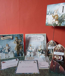 Alice in Wonderland themed wedding stationery