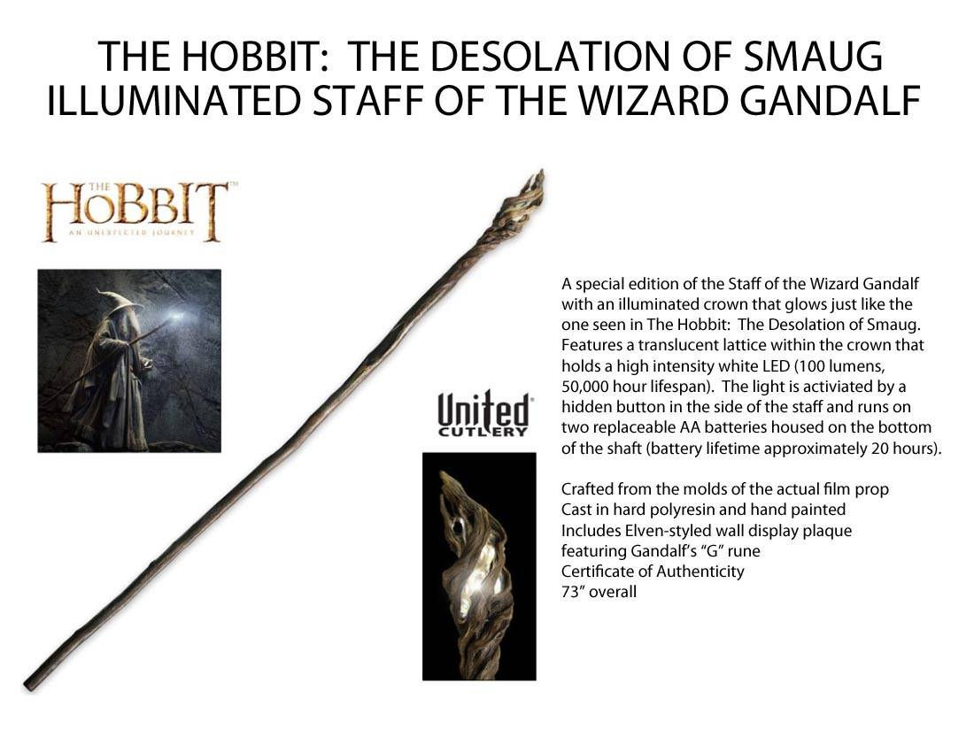ILLUMINATED STAFF OF THE WIZARD GANDALF
