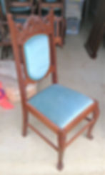 Thumbnail: Set 4 Late Victorian Art Nouveau Carved Mahogany Dining Chairs