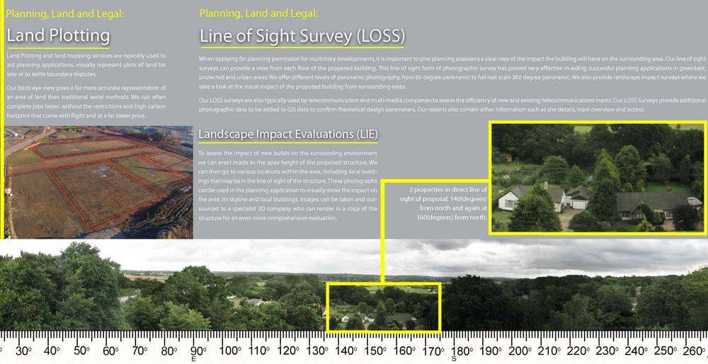 Line of sight survey mast drone photography Essex