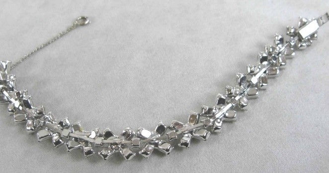 Thumbnail: Vintage Hugs and Kisses Rhinestone Tennis Bracelet