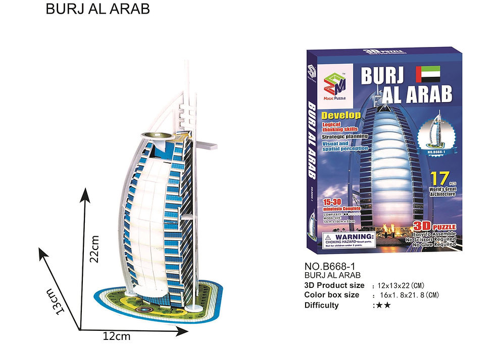 Miniatyrbild: BURJ AL ARAB 3D-pussel DIY-modell MP-B668-1
