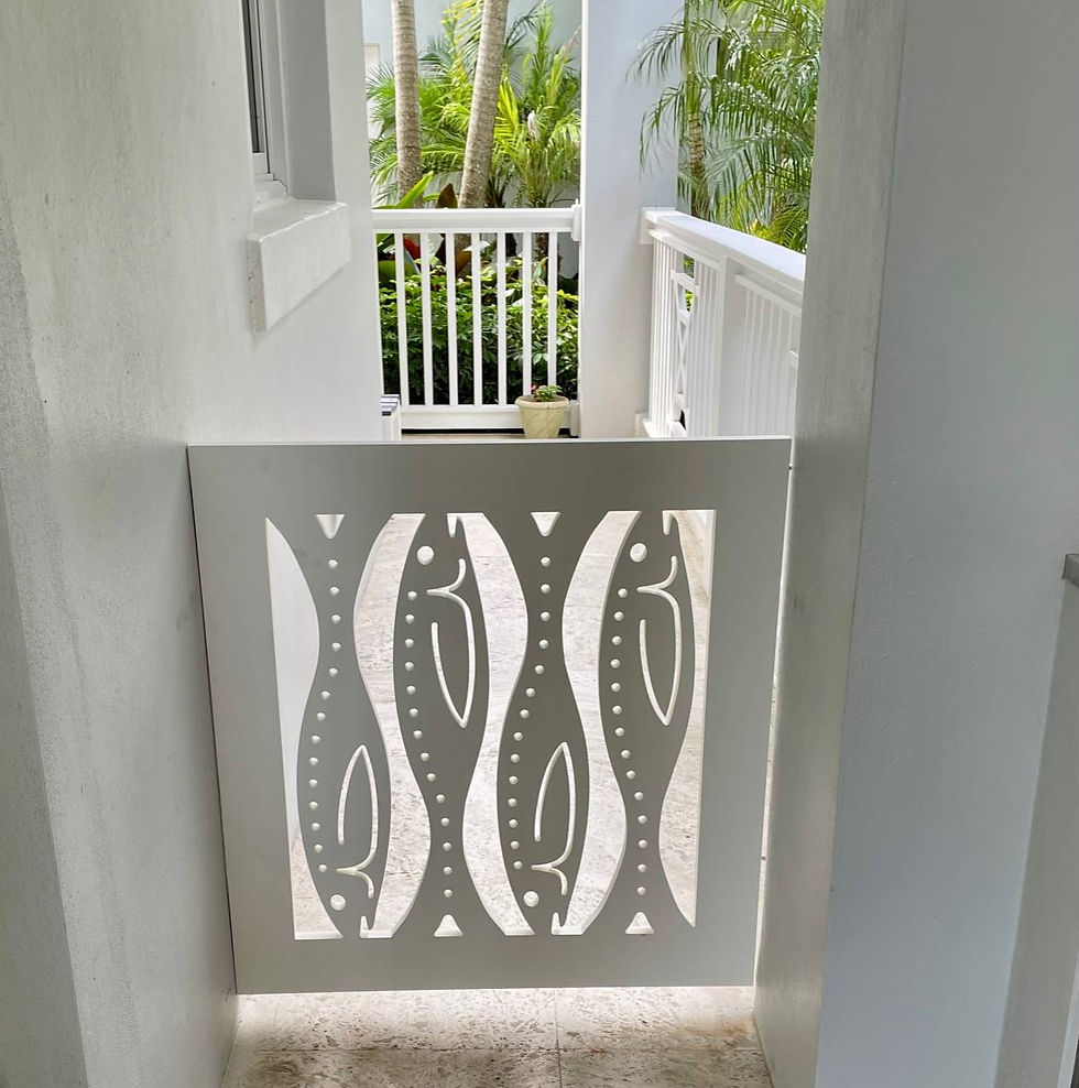 Thumbnail: ® Caribbean Fish Railing Panel 31.5"x31.5" 1" Thick Premium Solid White PVC
