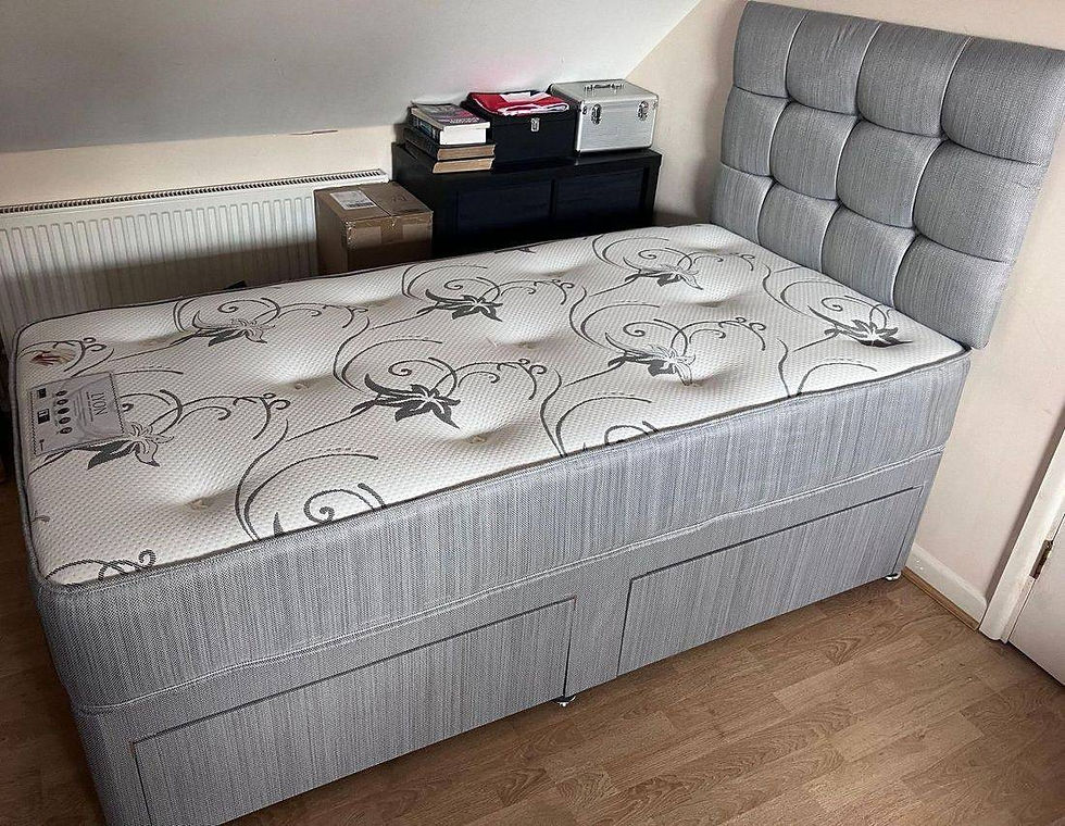 Thumbnail: LYON ORTHOPAEDIC MEMORY MATTRESS WITH DIVAN BASE WITH 2 DRWS AND ARIES HB SINGLE