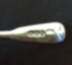 Thumbnail: Georgian Sterling Silver Salt Spoon 1806 Gilt Bowl (One of a Pair)