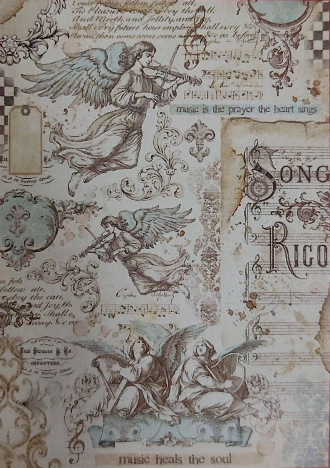 Angels playing Music - Mulberry Paper 4321