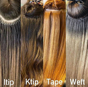 U tip hair extensions, I tip hair extensions, tape hair extensions, Gilded Lily Beauty Bar
