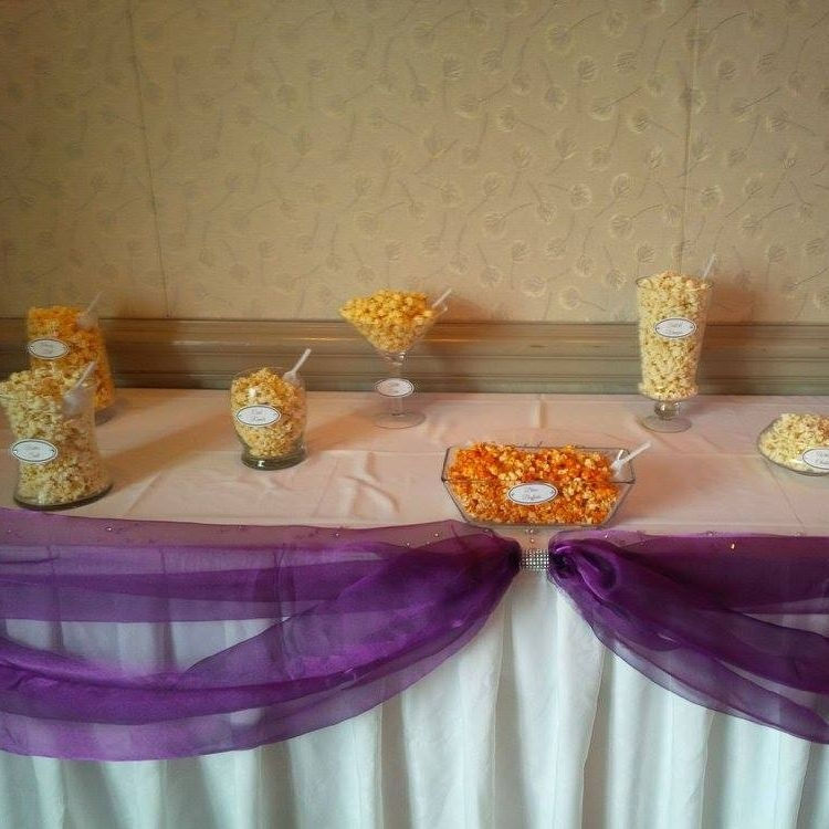 popcorn buffet, wedding decor rental, Calgary, Banff, Canmore