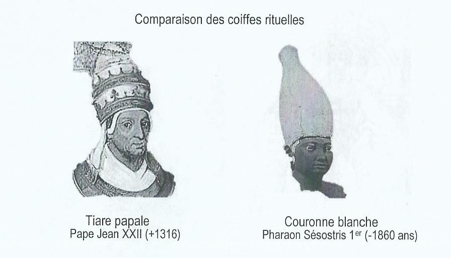 Coiffe rituelle : copie à gche, original à drte