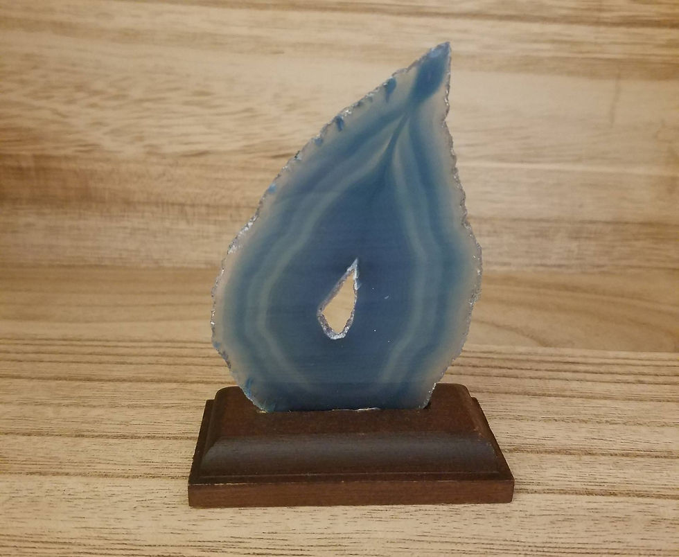 Thumbnail: Agate Thin Slice on Wood Base