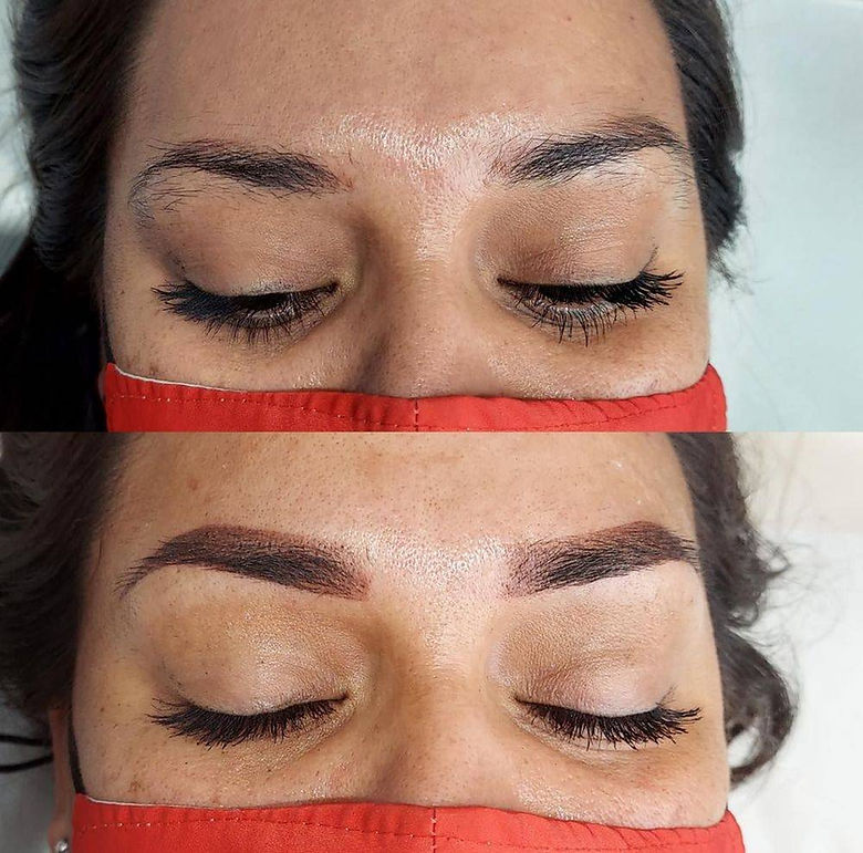 Microblading brows before and after