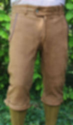 Knickers cuir Chasse Elégance "Lacet dos et coutures oranges" - CE642