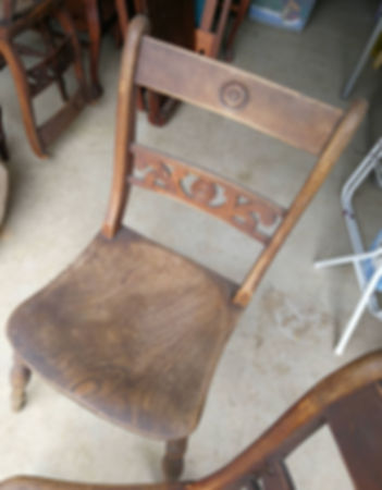 ON HOLD Set of 5 Antique English Elm and Beech Cottage Chairs c1890