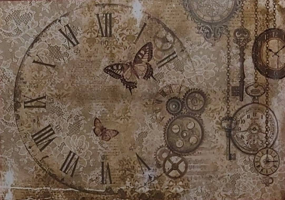 Clocks and a Key - Mulberry Paper 386