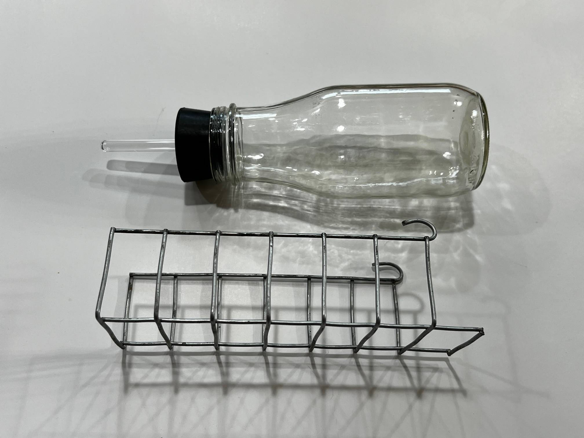 Glass Water Bottle & Holder