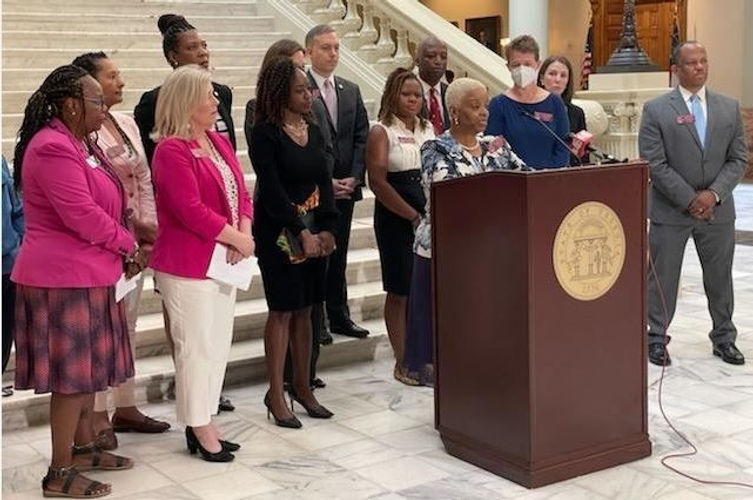 Representative Jones speaking at City Hall