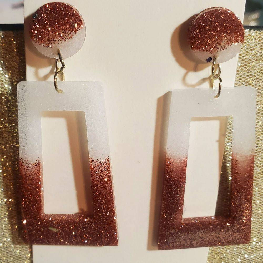 Rose Gold Two tone Earrings