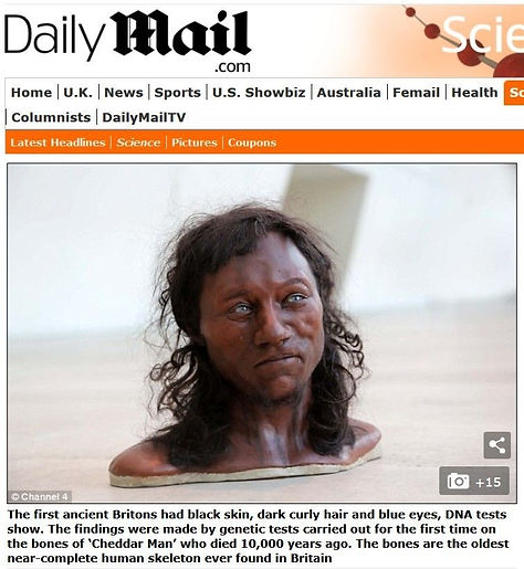 Cheddar Man le 1er anglais : Noir, Mort il y a 10.000 ans