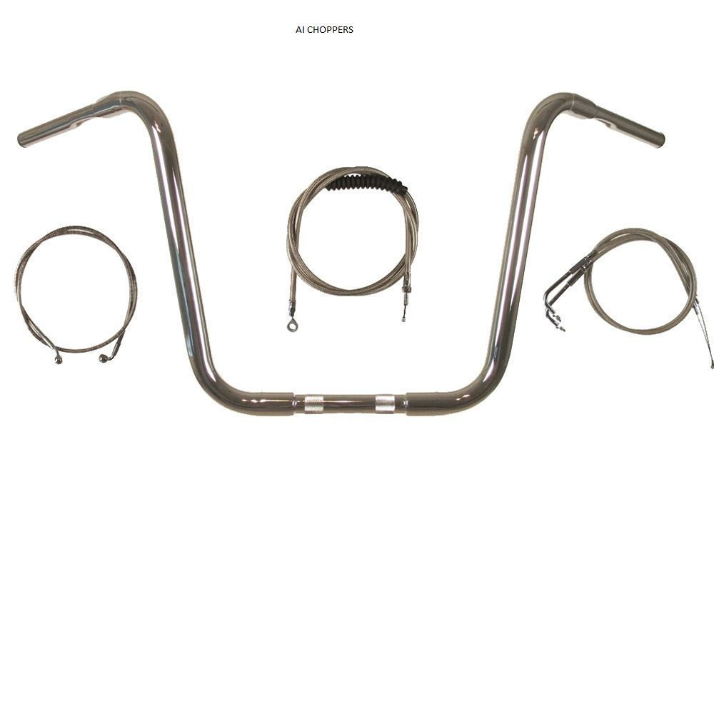 14" Chrome Ape Hanger Kit 08-up Road Glide Rod King