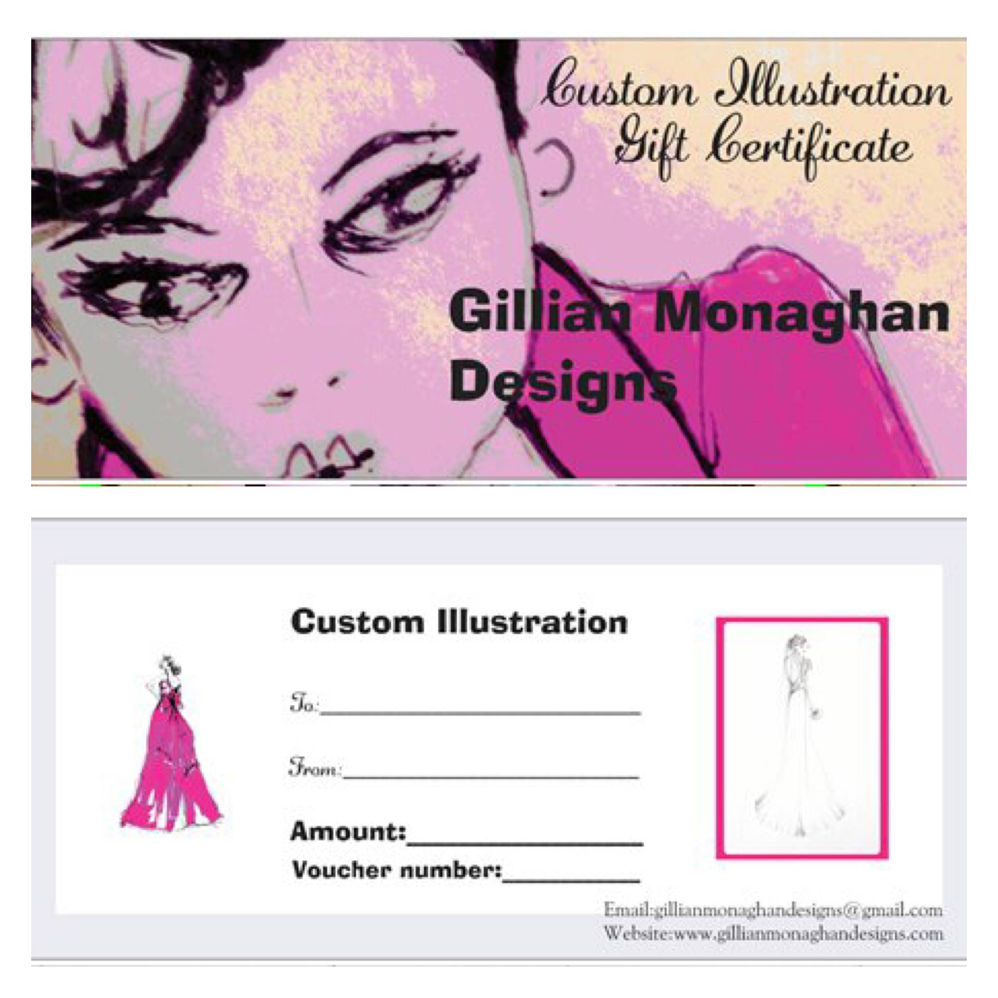 Gift Certificate/Custom Illustration 40x30cm Colour