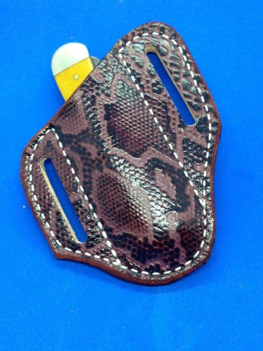 Garnet Python sheath for the trapper knives | SULLIVAN LEATHER