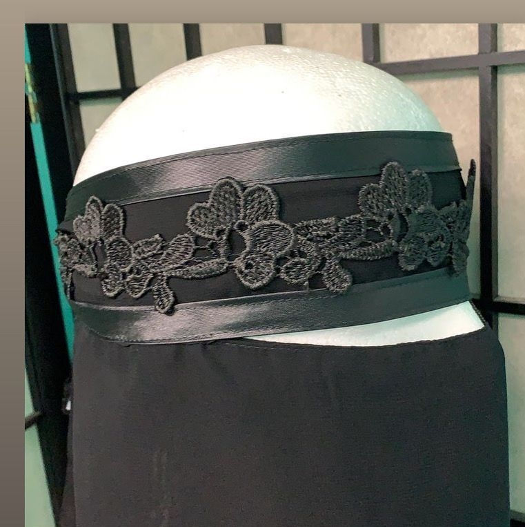 Double Satin Floral Niqab