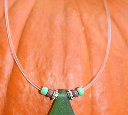 Kelly Green Glass - 18" Clear Cord