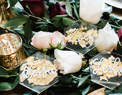 DC Wedding Planners, Goldleaf Placecard, Wedding Decor, Wedding Flowers
