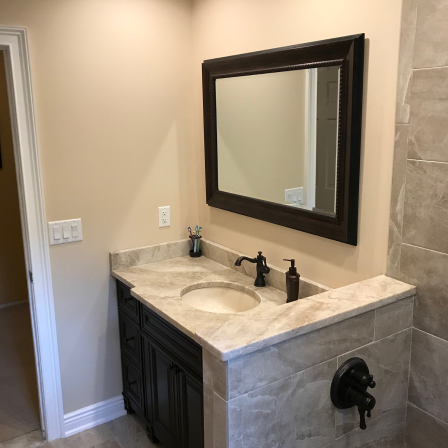 Bathroom remodel by Leddy Home Improvements