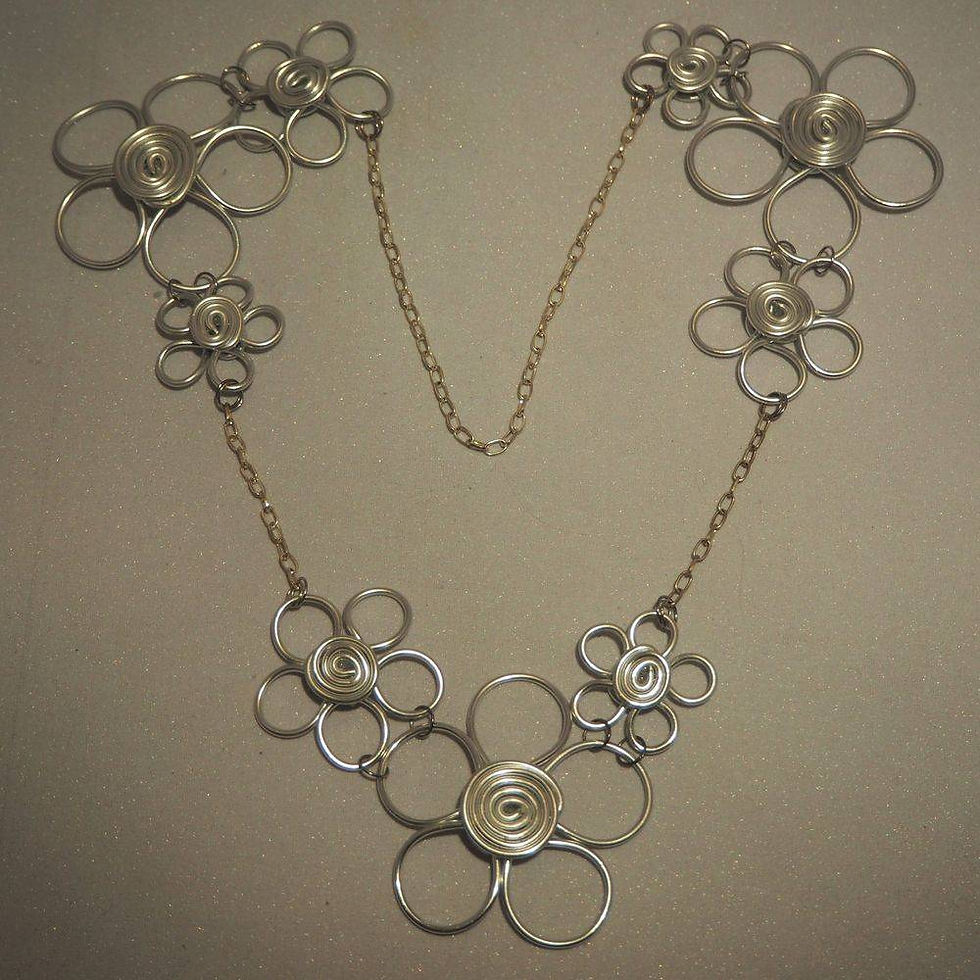 handmade statement unique fashion stylish wire daisy chunky beautiful necklace