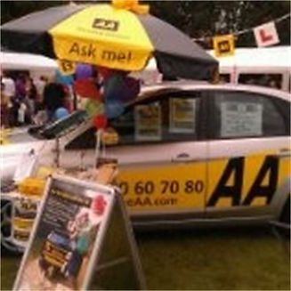 my AA driving school car at an event