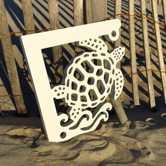 Thumbnail: ® Sea Turtle Decorative Bracket Premium All-Weather Solid White PVC 16"x16"